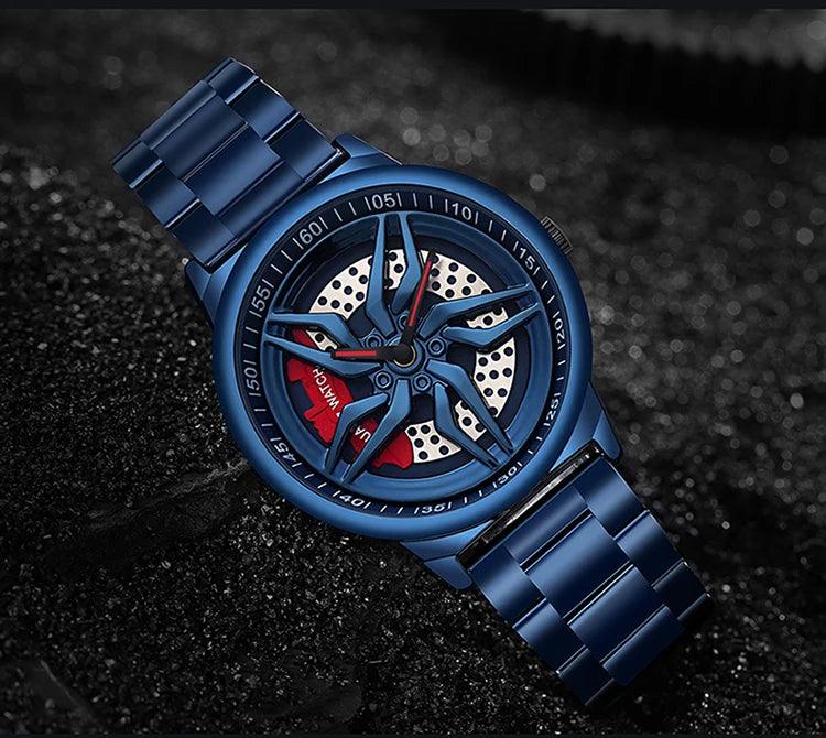 Montre pour Hommes en Forme de Roue de Voiture