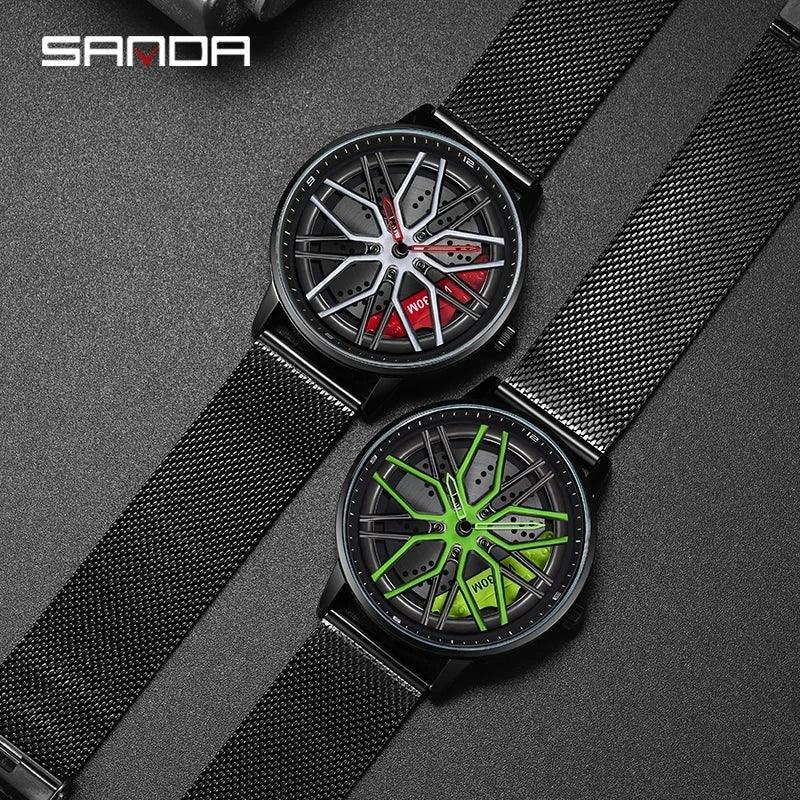 Montre Sportive en Forme de Roue avec Cadran Rotatif - Cadeaux de Mode 360° Spinning 1107