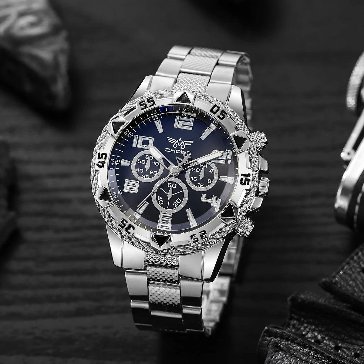 Montres pour hommes de style rock et heavy avec grand cadran