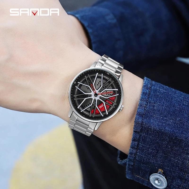 Montre Sportive en Forme de Roue avec Cadran Rotatif - Cadeaux de Mode 360° Spinning 1107