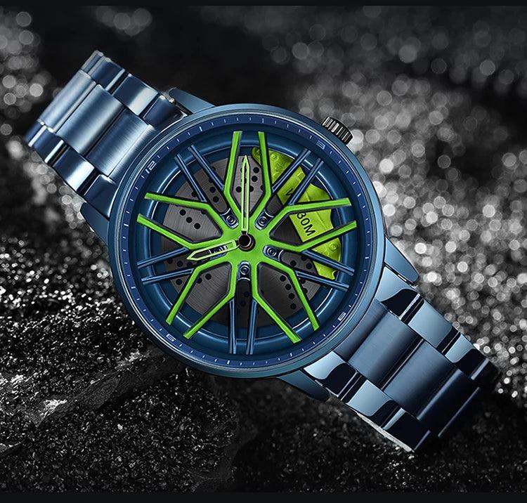 Montre Sportive en Forme de Roue avec Cadran Rotatif - Cadeaux de Mode 360° Spinning 1107