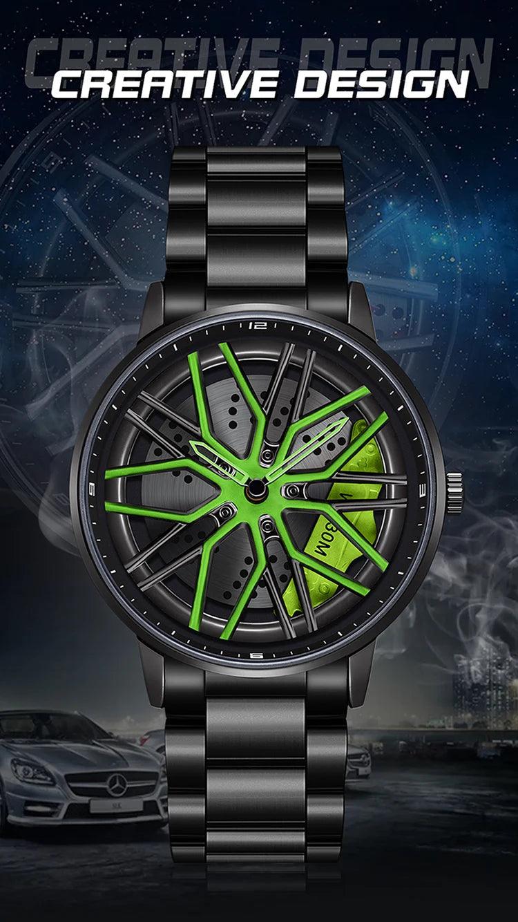 Montre Sportive en Forme de Roue avec Cadran Rotatif - Cadeaux de Mode 360° Spinning 1107