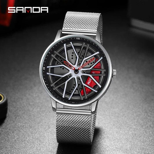 Montre Sportive en Forme de Roue avec Cadran Rotatif - Cadeaux de Mode 360° Spinning 1107