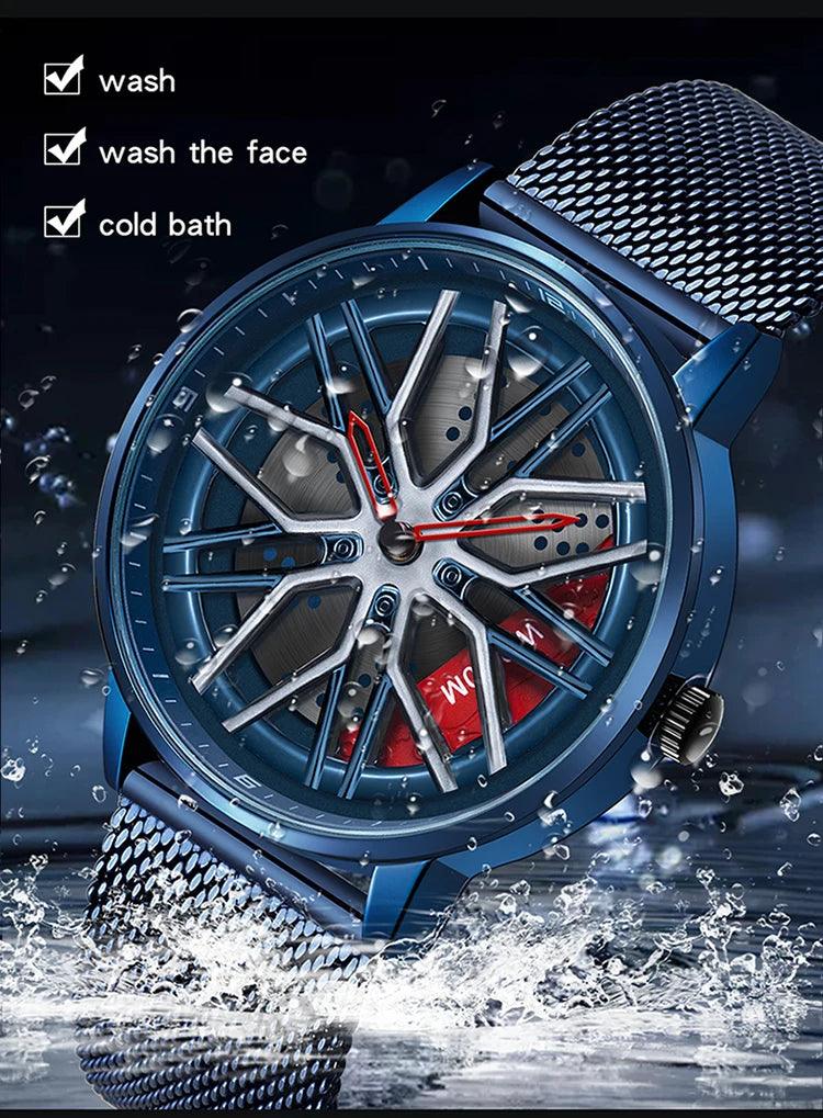 Montre Sportive en Forme de Roue avec Cadran Rotatif - Cadeaux de Mode 360° Spinning 1107