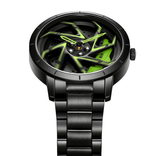 Montre Sportive pour Hommes avec Cadran Rotatif en Forme de Jante de Voiture