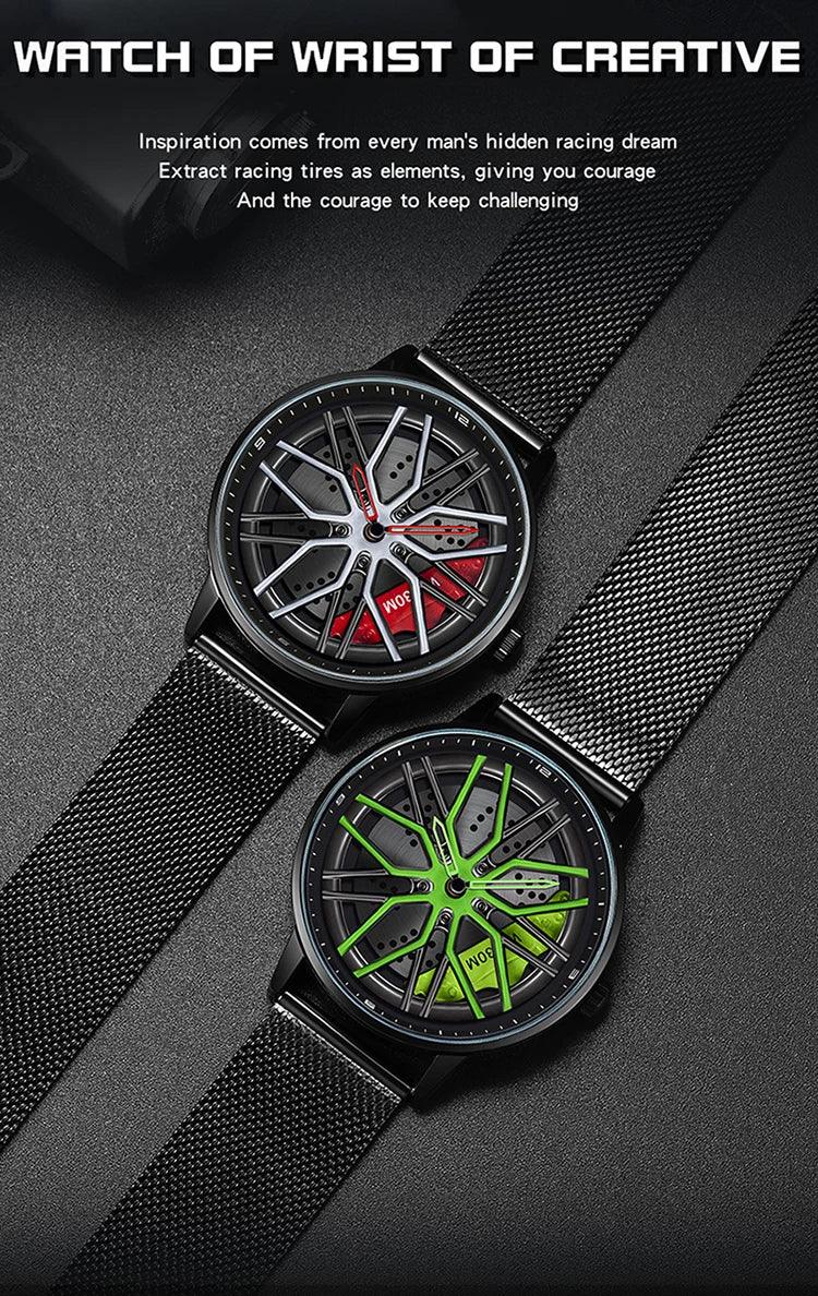 Montre Sportive en Forme de Roue avec Cadran Rotatif - Cadeaux de Mode 360° Spinning 1107